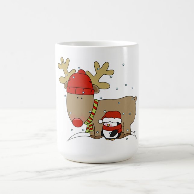 Caneca Mágica Mug/Reindeer de Morphing de Natal e Pinguim (Center)