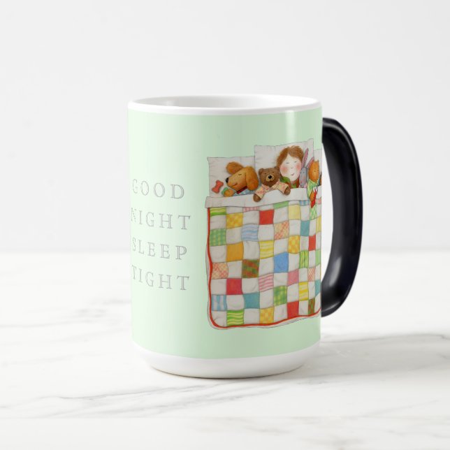 Caneca Mágica Mug verde de Morphing verde de altura branca (Frente Esquerda)