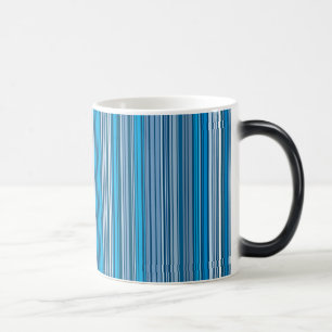 Caneca Mágica Muitas listras multicoloridas em azul...