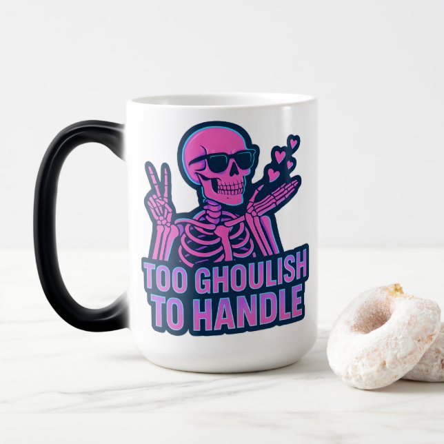 Caneca Mágica Muito Sinistro Para Lidar Com Design De Esqueleto  (Com Donut)