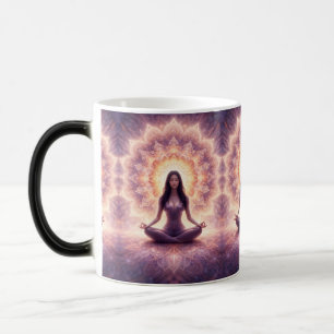 Caneca Mágica Mulher Meditação Mandala Radiante