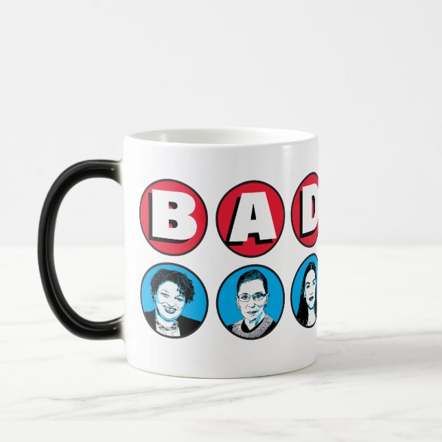 Caneca Mágica Mulheres Badass: Stacey RBG AOC Katie Kamala Warre (Esquerda)