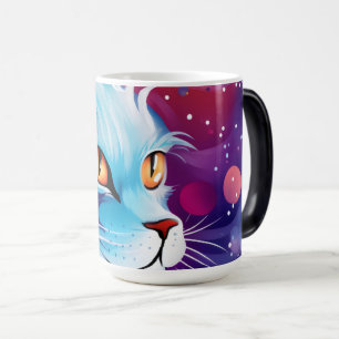 Caneca Mágica Mundo abstrato de cores do gato dos sonhos