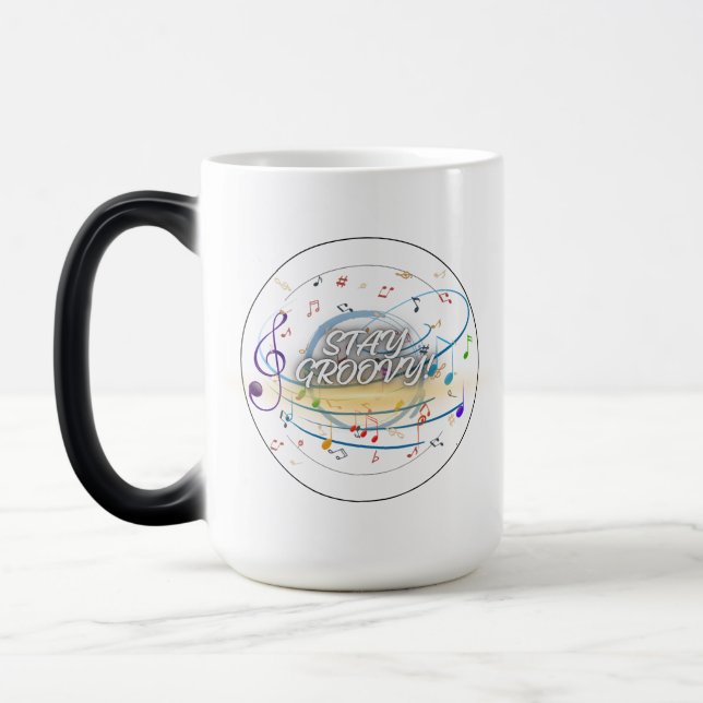 Caneca Mágica Musical Notes Mug - Music Lover Coffee Cup (Esquerda)