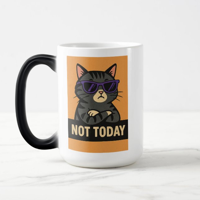 Caneca Mágica Não hoje Cat - Atitude no estilo (Esquerda)