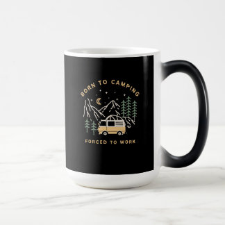 Caneca Mágica Nascer ao acampamento, forçado ao trabalho - Retro