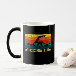 Caneca Mágica Natação É assim que eu rolo engraçado
