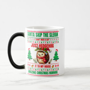 Caneca Mágica Natal Feliz Natal Para Gift Hedgehog