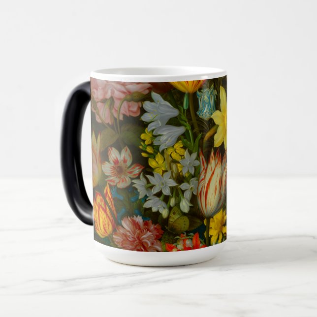 Caneca Mágica Nature-Morta de Flores em um Vaso Wan-Li (Frente Esquerda)