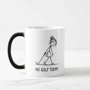 Caneca Mágica Nenhum golfe hoje, garota triste e engraçada em fi