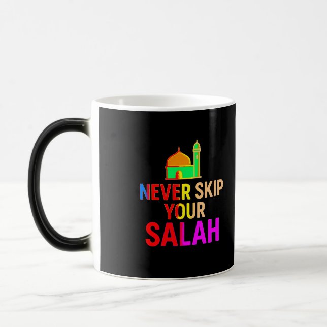 Caneca Mágica Never Skip Your Salah Mug – Islamic Daily Reminder (Esquerda)