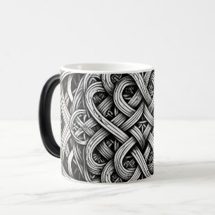 Caneca Mágica Nó celta preto e branco detalhado 0001