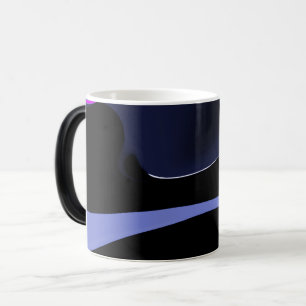 Caneca Mágica Noite do Cometa: Azul Abstrato, Roxo e Preto