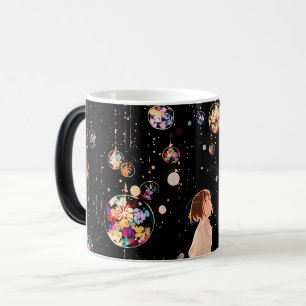 Caneca Mágica Noite Estrelada com Orbes Reluzentes