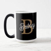 Nome do Monograma Elegante Moderno Script Dourado