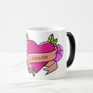 Caneca Mágica NOMEADAMENTE DA Tatuagem Cardíaca Cor-de-rosa Pret