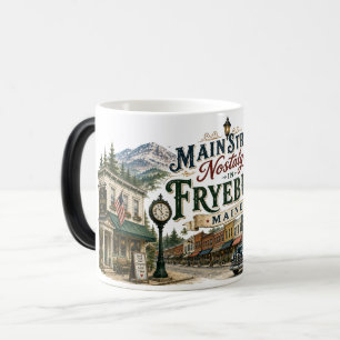 Caneca Mágica Nostalgia da Rua Principal em Fryeburg Maine Color