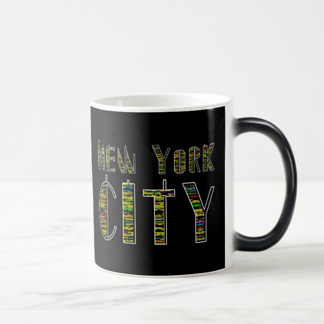 Caneca Mágica Nova Iorque Night, engraçado, colorido único (Direita)
