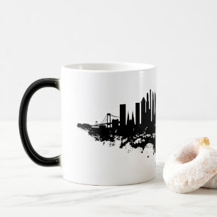 Caneca Mágica Nova York Skyline Watercolor Black and White