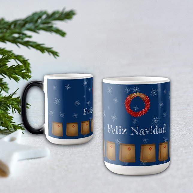 Caneca Mágica Novo México Luminarias Farolitos Zia Red Chile (Criador carregado)