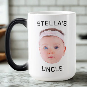 Caneca Mágica Novo Tio Gift Mug, Foto Personalizada De Rosto De 