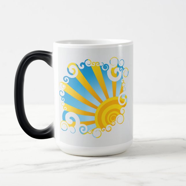 Caneca Mágica Nuvens Giratórias Sobre Explosão de Sol (Esquerda)