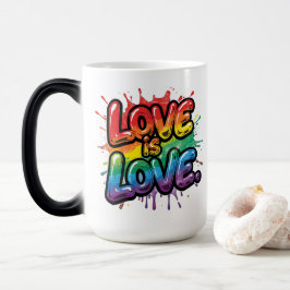 Caneca Mágica O Amor é Amor - Arte de Citação do Orgulho Arco-ír