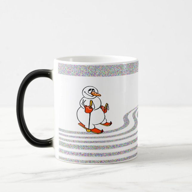 Caneca Mágica O Boneco de Neve Esquiando - (Esquerda)
