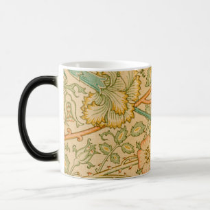 Caneca Mágica O padrão rosa e Rosa famoso de William Morris