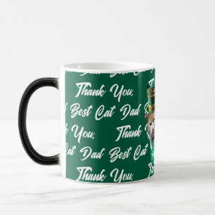 Caneca Mágica Obrigado Melhor Pai de Gato Chapéu de Leprechaun F