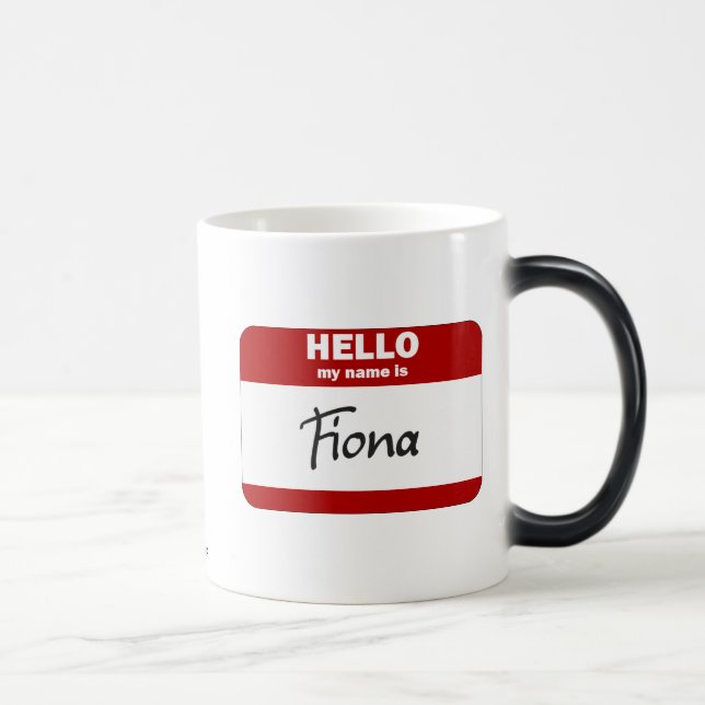 Caneca Mágica Olá! meu nome é Fiona (vermelha) (Direita)