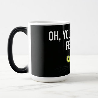 Caneca Mágica Olhos Engraçados de Gato Mal-Humorado Ah, Você Aco