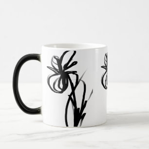 Caneca Mágica Orchid Blanc: Abstrato branco e preto
