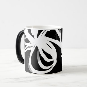 Caneca Mágica Orchid Noir: Abstrato preto e branco