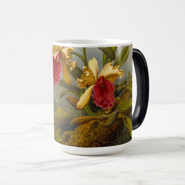 Caneca Mágica Orquídeas e Cabeça de Beija-flor (Frente Esquerda)