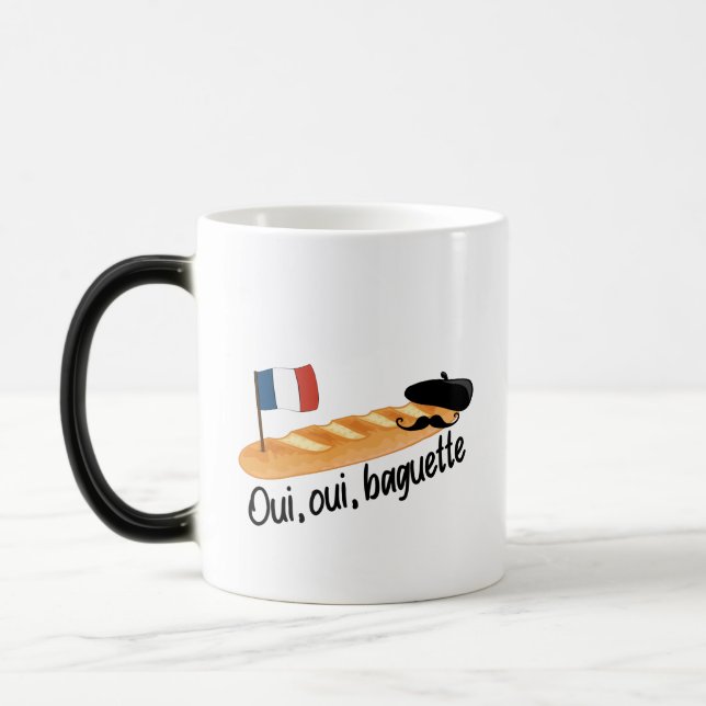 Caneca Mágica Oui Oui Baguette - Comida Francesa Engraçada (Esquerda)