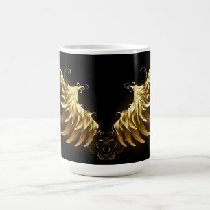 Caneca Mágica Ouro Angel Wings sobre fundo preto