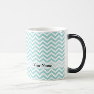 Caneca Mágica Padrão aqua chevron