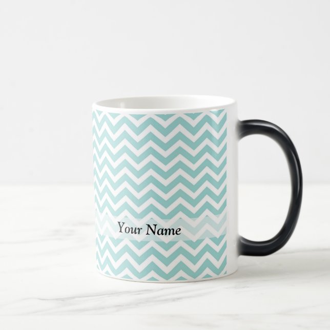 Caneca Mágica Padrão aqua chevron (Direita)