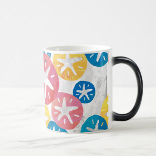 Caneca Mágica Padrão Azul Amarelo Amarelo de Dólar de Areia