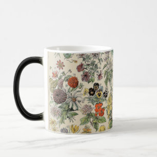 Caneca Mágica Padrão Botânico Vintage