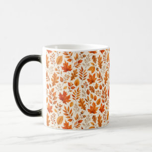 Caneca Mágica Padrão contínuo de folhas quentes de outono