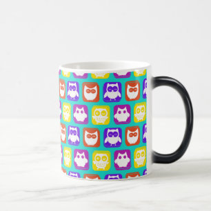 Caneca Mágica Padrão Coruja Colorida
