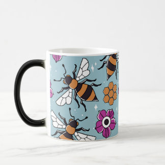 Caneca Mágica Padrão de Abelhas Melíferas Doces