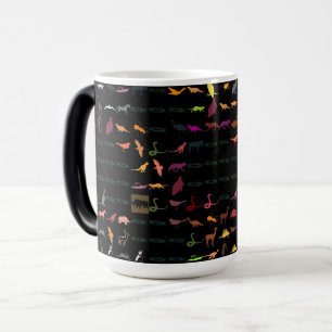 Caneca Mágica Padrão de Animais Modernos Coloridos Retroativos 