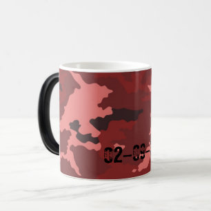 Caneca Mágica Padrão de camuflagem vermelha