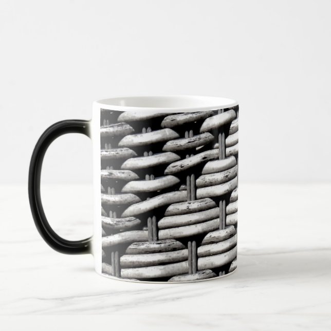 Caneca Mágica Padrão de Cinza e Na moda (Esquerda)