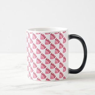 Caneca Mágica Padrão de Coração de Amor