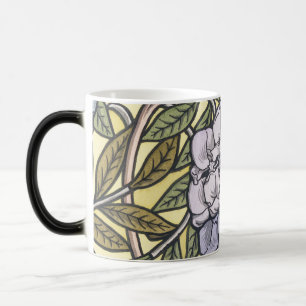 Caneca Mágica padrão de flor de wisteria art nouveau