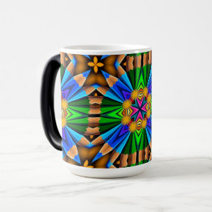 Caneca Mágica Padrão de Flores de Abstrato exclusivo